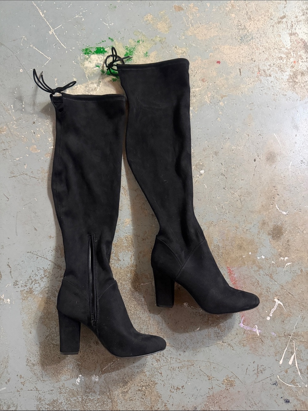 Call It Spring Black Over-the-Knee Suede-Look Boots, 8 - Picture 6 of 12